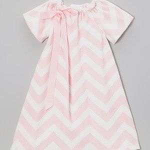 NWOT Lolly Gags Baby Pink Zigzag Minky Dress